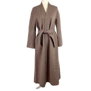 Mondi Pure New Wool Belted Longline Duster Cardigan Beige German Size 34 USA 2